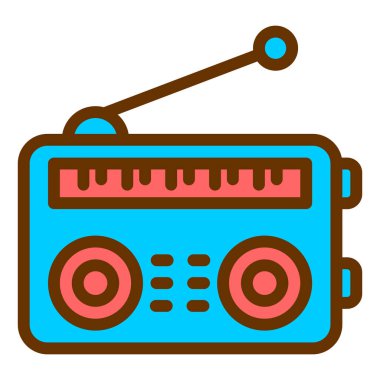 Radyo. Web simgesi basit illüstrasyon