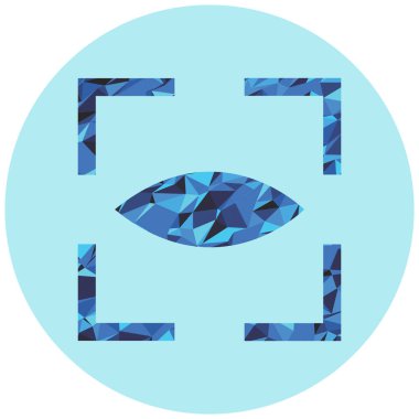 Göz tarama simgesi, vektör illüstrasyonu basit tasarım