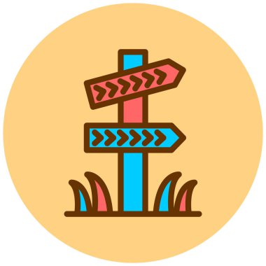 Yol tabelası. Web simgesi basit illüstrasyon