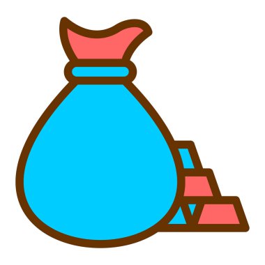 Para çantası. Web simgesi basit illüstrasyon