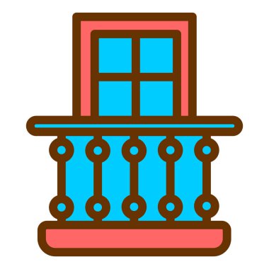 Bina. Web simgesi basit illüstrasyon