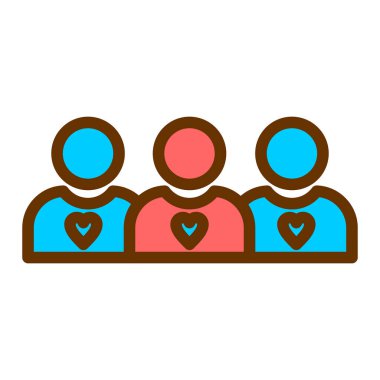 Bir grup insanın vektör çizimi