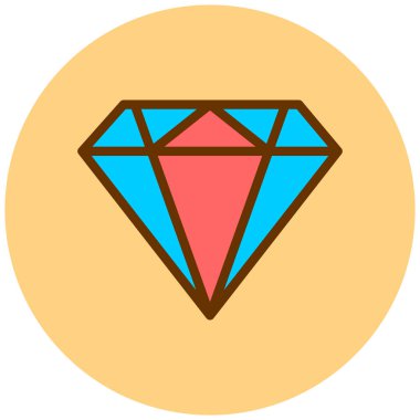 Elmas. Web simgesi basit illüstrasyon