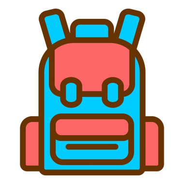 Sırt çantası. Web simgesi basit illüstrasyon