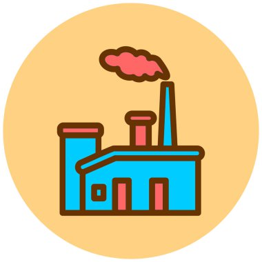 Fabrika. Web simgesi basit illüstrasyon