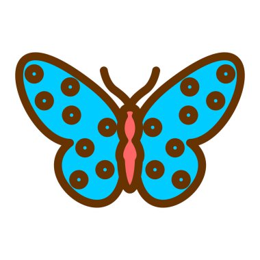 Kelebek ikonu. Web için böcek vektör simgelerinin düz çizimi