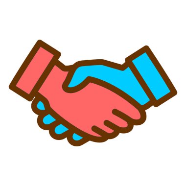 Tokalaşma ikonu. Web için iş anlaşması vektör simgelerinin basit illüstrasyonu