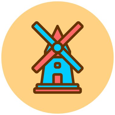 Yel değirmeni ikonu vektör illüstrasyonu