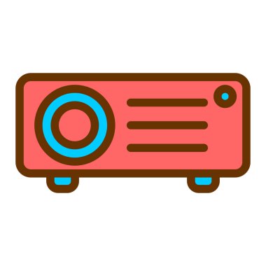 Projektör. Web simgesi basit illüstrasyon
