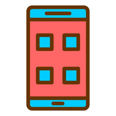 Cep telefonu. Web simgesi basit illüstrasyon