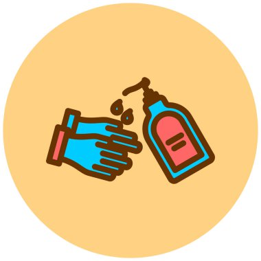 sabun ve eller. Web simgesi vektör illüstrasyonu