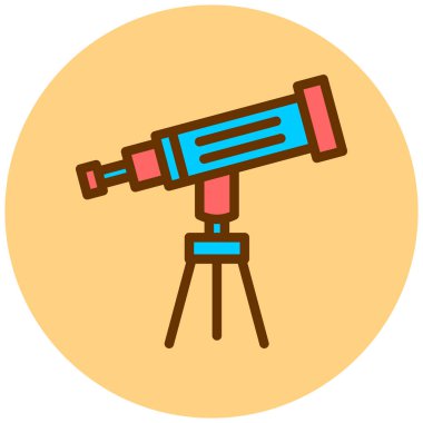 Teleskop. Web simgesi basit illüstrasyon