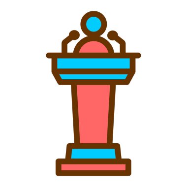 Podyum. Web simgesi basit illüstrasyon