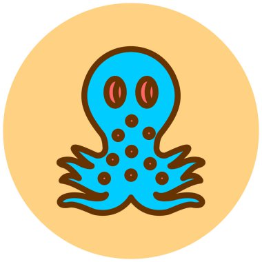 Ahtapot. Web simgesi basit illüstrasyon