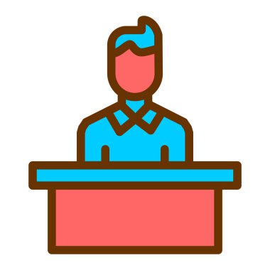 İş adamı. Web simgesi basit illüstrasyon