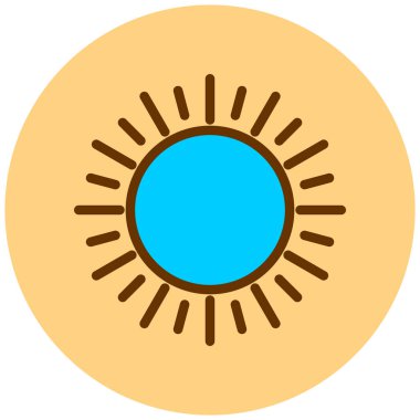 Güneş. Web simgesi basit illüstrasyon