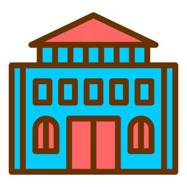 Bina. Web simgesi basit illüstrasyon