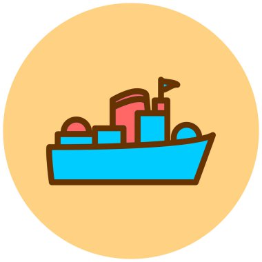 Gemi. Web simgesi basit illüstrasyon