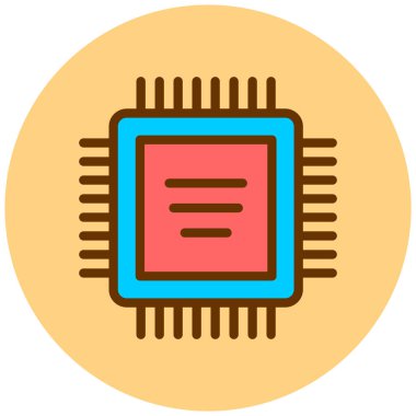 İşlemci. Web simgesi basit illüstrasyon