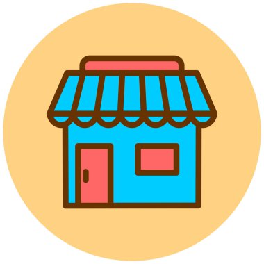 Dükkan. Web simgesi basit illüstrasyon
