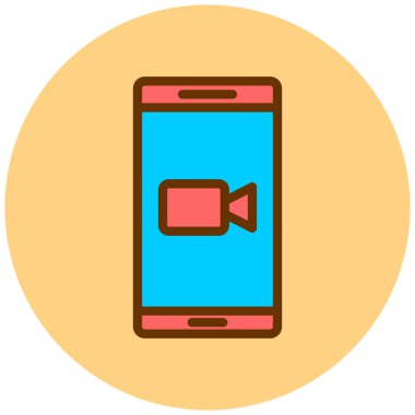 Cep telefonu simgesi, vektör illüstrasyonu