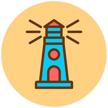 Deniz feneri. Web simgesi basit tasarım