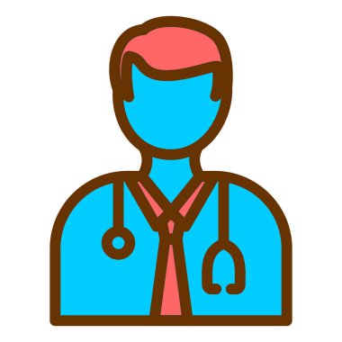 Doktor. Web simgesi basit illüstrasyon
