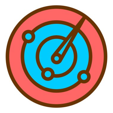 Radar simgesi, vektör illüstrasyonu basit tasarım