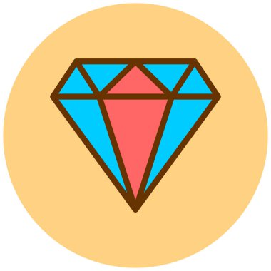 Elmas. Web simgesi basit illüstrasyon