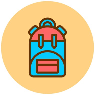 Sırt çantası. Web simgesi basit illüstrasyon