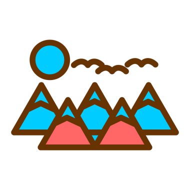 Dağ. Web simgesi basit illüstrasyon