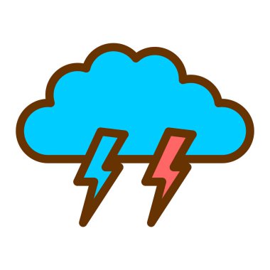 Bulut ve yıldırım vektör çizim