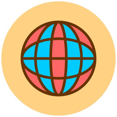 Dünya. Web simgesi basit illüstrasyon