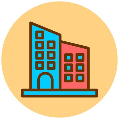 Bina. Web simgesi basit illüstrasyon