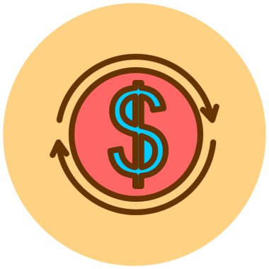 Dolar. Web simgesi basit illüstrasyon