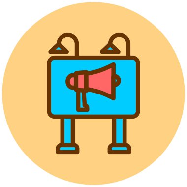 Megafon. Web simgesi basit illüstrasyon