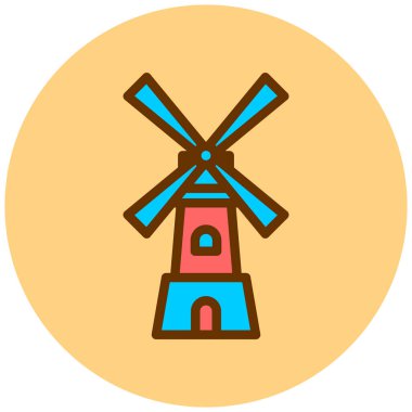 Yel değirmeni ikonu vektör illüstrasyonu