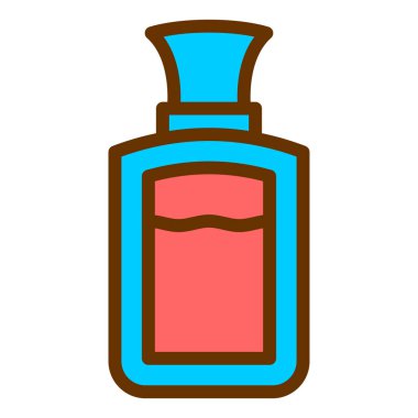 Parfüm şişesi ikonu. Web için alkollü içecek vektör simgelerinin basit bir çizimi