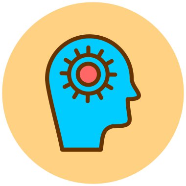 zihin vektör düz simge