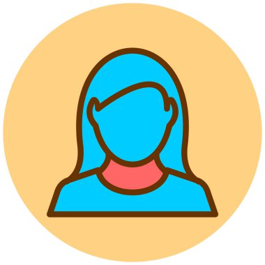 Kadın avatar ikonu. Web düğmesi tasarımı