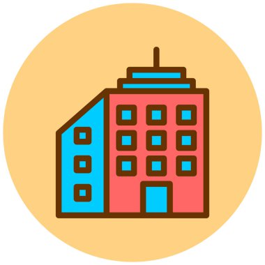 Bina. Web simgesi basit illüstrasyon