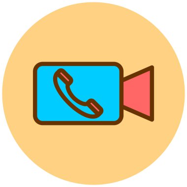video çağrısı web simgesi basit illüstrasyon