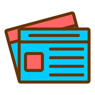 Bilet. Web simgesi basit illüstrasyon