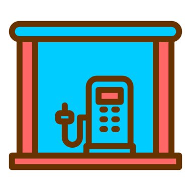 ATM 'de. Web simgesi basit illüstrasyon