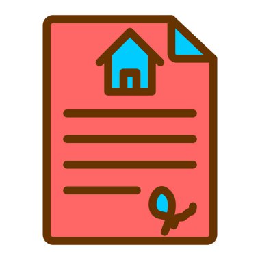 Ev sözleşmesi. Web simgesi basit illüstrasyon