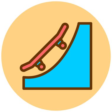 Kaykay. Web simgesi basit illüstrasyon