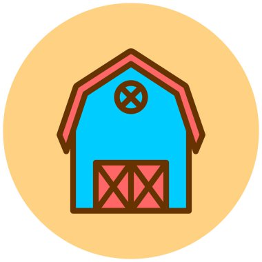 Ahır. Web simgesi basit illüstrasyon