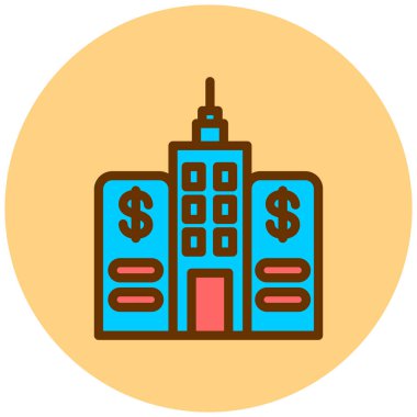 Bina. Web simgesi basit illüstrasyon