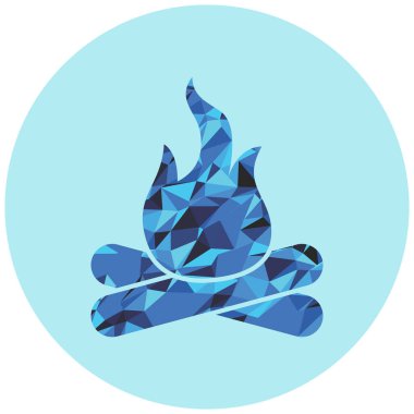 Kamp ateşi simgesinin vektör çizimi