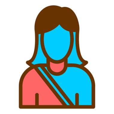 Kadın. Web simgesi basit illüstrasyon